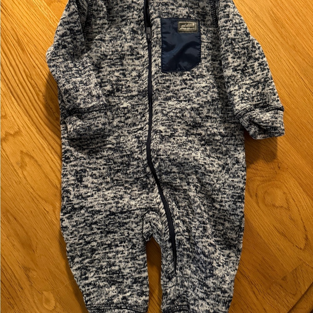 Eddie Bauer Navy and White 3-6 month fleece